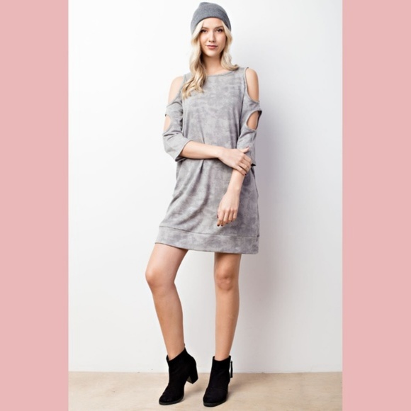 2 X HP! Tie Dye Cutout Cold Shoulder Dress - Picture 3 of 5